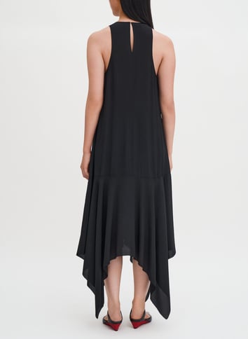 Solid asymmetric long dress FILIPPA K Black